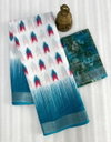 MG 453 Linen With Jari Border Printed Non Catalog Sarees Wholesale Online